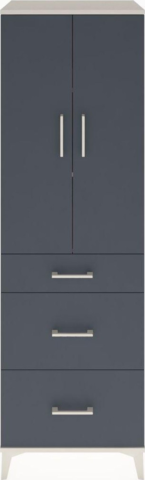 Hyperion Dolap 3 Raflı 3 Çekmeceli 2 Kapaklı 60x44x195 Aytaşı-Antrasit