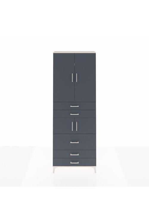 Arges Dolap 4 Raflı 5 Çekmeceli 4 Kapaklı 88x30x243 Aytaşı-Antrasit