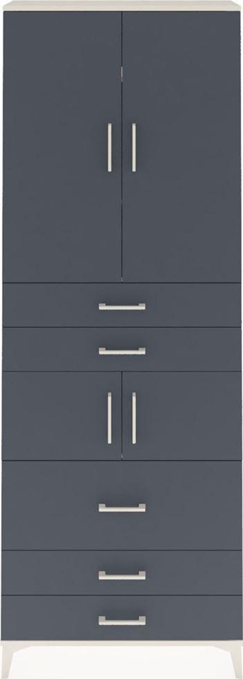 Arges Dolap 4 Raflı 5 Çekmeceli 4 Kapaklı 88x30x243 Aytaşı-Antrasit