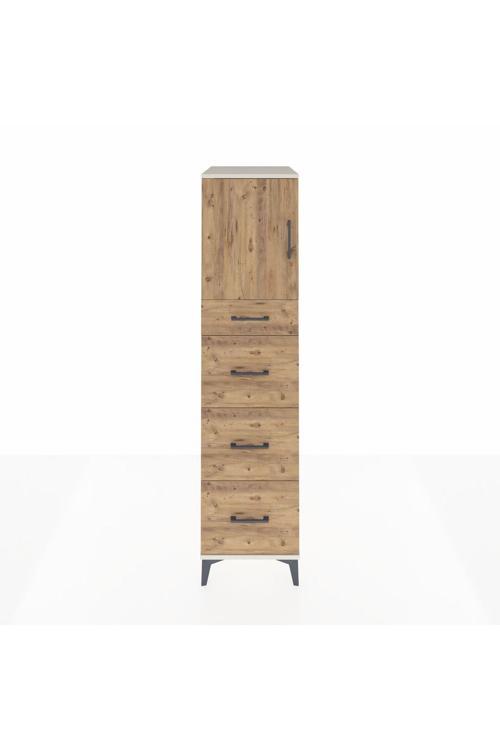 Kronos Dolap Tek Raflı 4 Çekmeceli Tek Kapaklı 44x59x182 Aytaşı-Çam