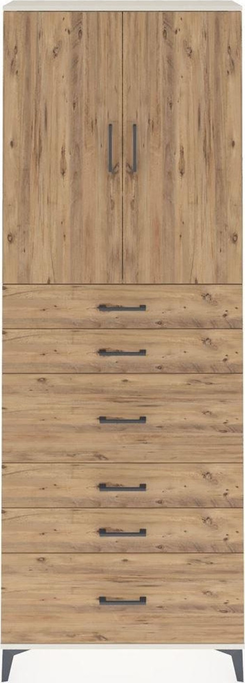 Arges Dolap 3 Raflı 6 Çekmeceli 2 Kapaklı 88x30x243 Aytaşı-Çam