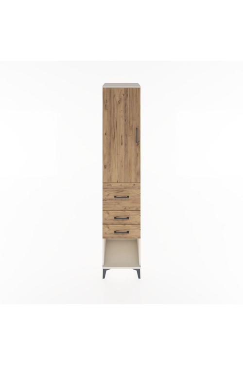 Hyperion Dolap 3 Raflı 3 Çekmeceli Tek Kapaklı 44x44x221 Aytaşı-Çam