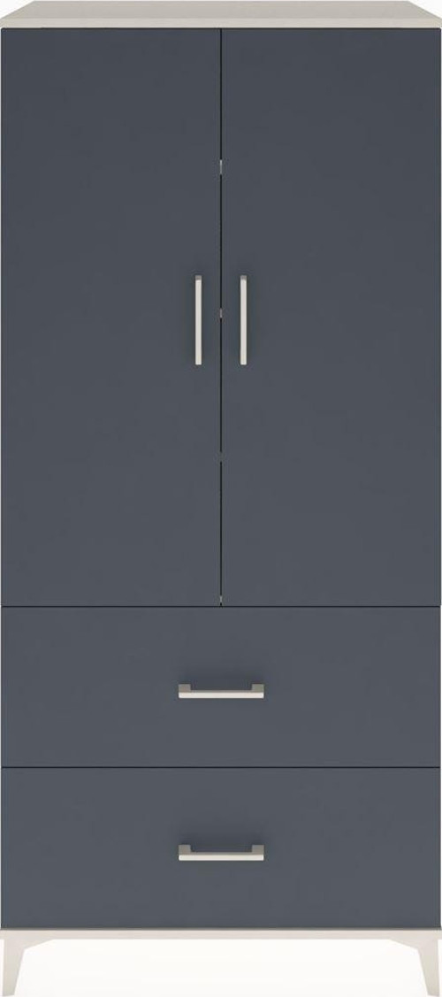 Hyperion Dolap 4 Raflı 2 Çekmeceli 2 Kapaklı 88x44x195 Aytaşı-Antrasit