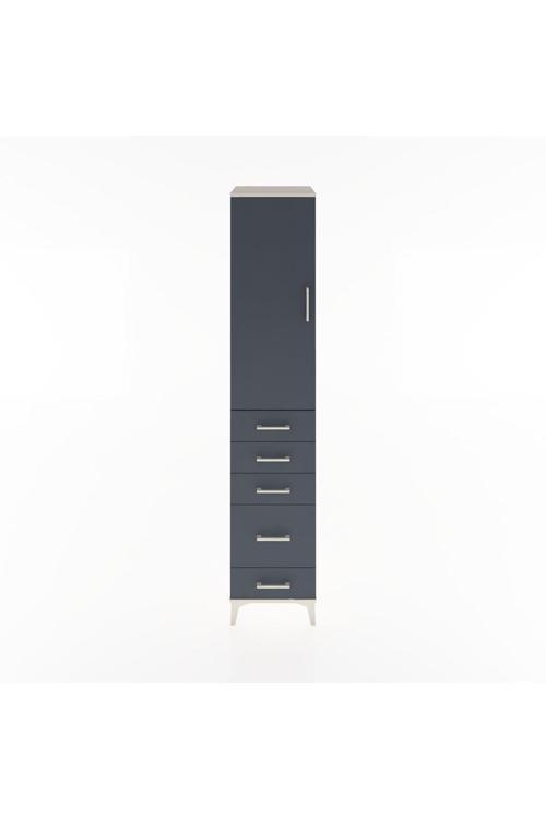 Hyperion Dolap 2 Raflı 5 Çekmeceli Tek Askılı 44x44x221 Aytaşı-Antrasit