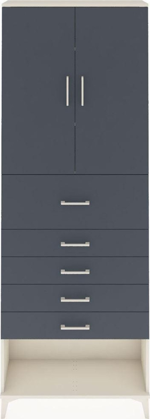 Arges Dolap 3 Raflı 5 Çekmeceli 2 Kapaklı 88x30x243 Aytaşı-Antrasit