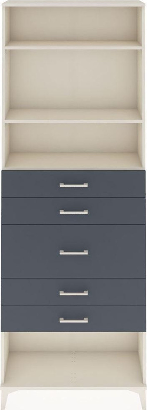 Arges Dolap 3 Raflı 5 Çekmeceli 88x30x243 Aytaşı-Antrasit