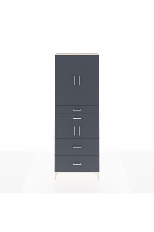 Arges Dolap 4 Raflı 4 Çekmeceli 4 Kapaklı 88x30x243 Aytaşı-Antrasit