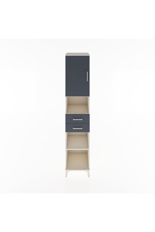 Hyperion Dolap 4 Raflı 2 Çekmeceli Tek Kapaklı 44x44x221 Aytaşı-Antrasit