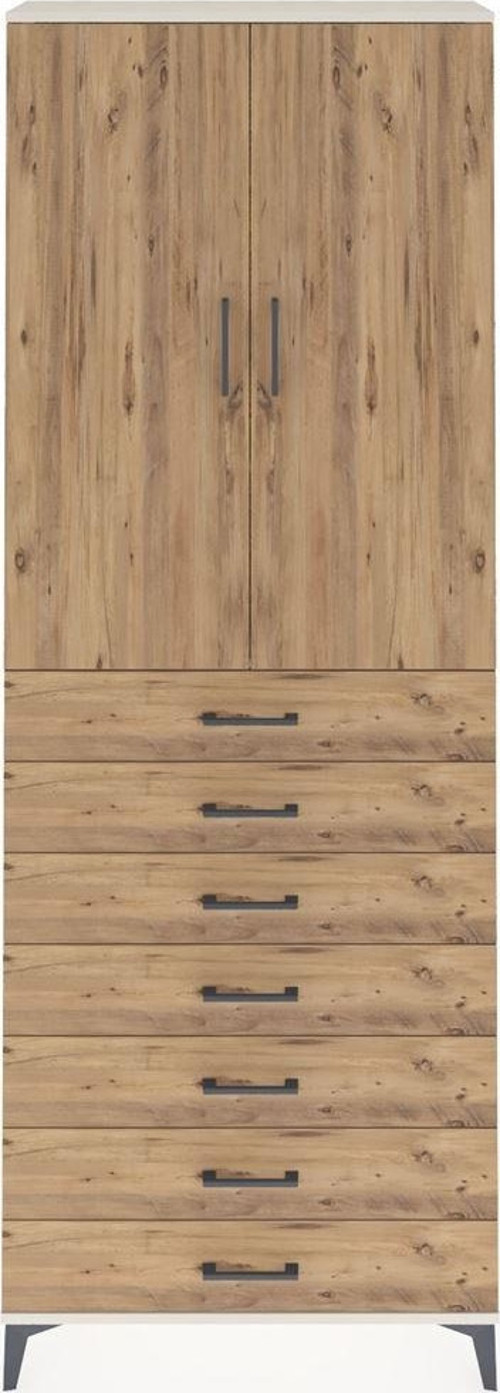 Arges Dolap 3 Raflı 7 Çekmeceli 2 Kapaklı 88x30x243 Aytaşı-Çam