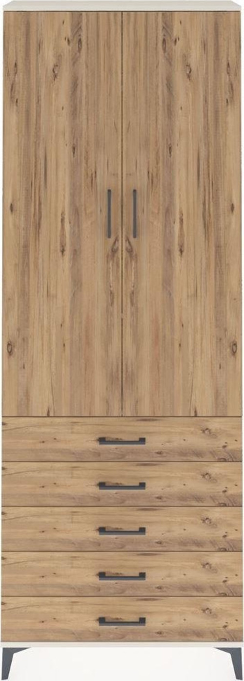 Arges Dolap 4 Raflı 5 Çekmeceli 2 Kapaklı 88x30x243 Aytaşı-Çam