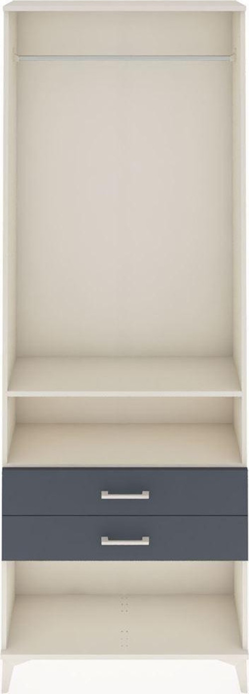 Arges Dolap 2 Raflı 2 Çekmeceli Tek Askılı 88x30x243 Aytaşı-Antrasit