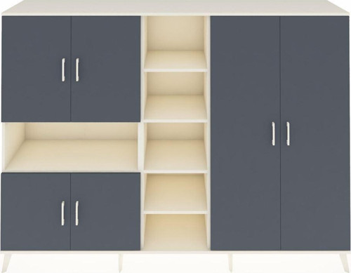 Hyperion Dolap 13 Raflı 6 Kapaklı 220x44x163 Aytaşı-Antrasit/Aytaşı