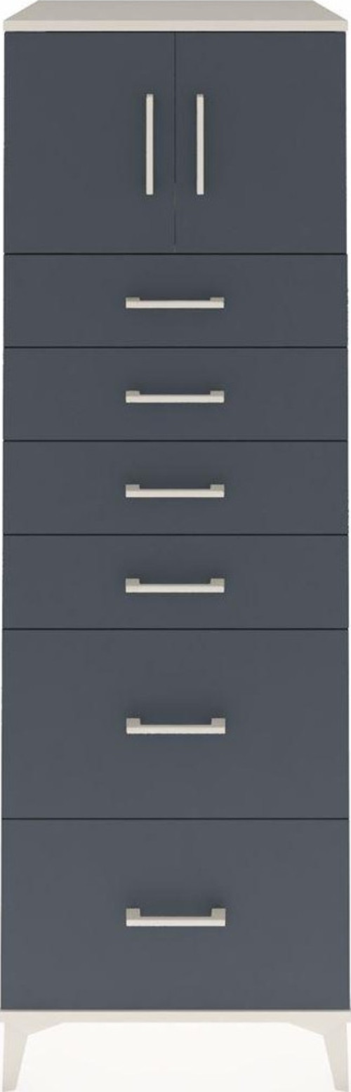Kronos Dolap 1 Raflı 6 Çekmeceli 2 Kapaklı 60 x 59 x 182 cm Aytaşı - Antrasit