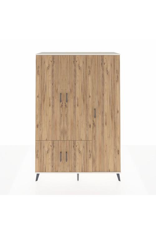 Hyperion Dolap 7 Raflı 5 Kapaklı Tek Askılı 132x44x195 Aytaşı-Çam/Aytaşı