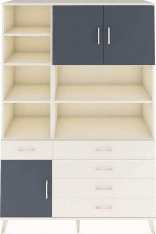 Hyperion Dolap 9 Raflı 5 Çekmeceli 3 Kapaklı 132x44x195 Aytaşı-Antrasit/Aytaşı