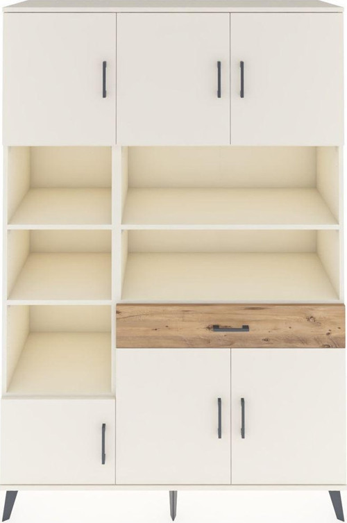 Hyperion Dolap 10 Raflı Tek Çekmeceli 6 Kapaklı 132x44x195 Aytaşı-Aytaşı/Çam