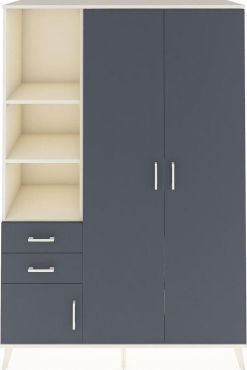 Hyperion Gardrop 5 Raflı 2 Çekmeceli 1 Askılı 132 x 44 x 195 cm Aytaşı - Antrasit