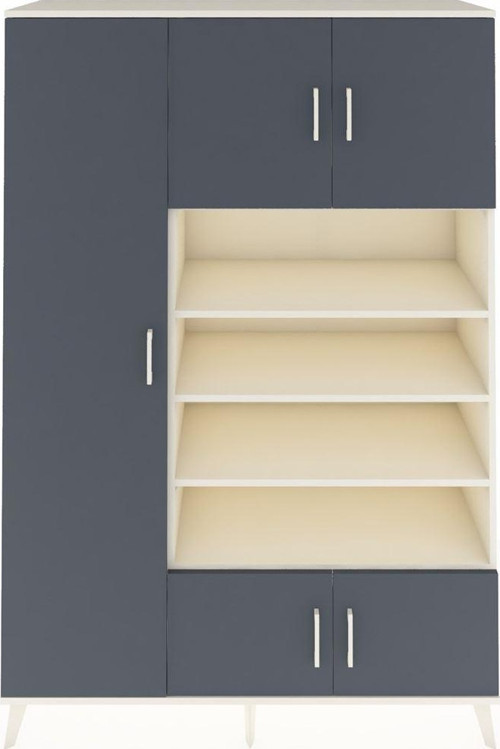 Hyperion Dolap 10 Raflı 5 Kapaklı 132 x 44 x 195 cm Aytaşı - Antrasit - Aytaşı