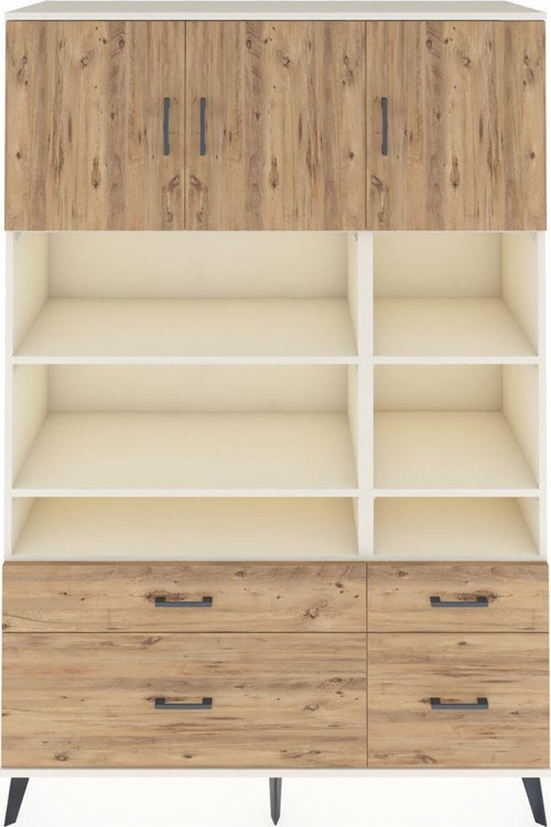 Hyperion Gardrop 10 Raflı 4 Çekmeceli 3 Kapaklı 132 x 44 x 195 cm Aytaşı - Çam
