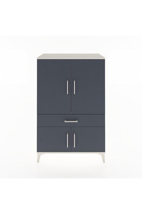 Hyperion Dolap 2 Raflı Tek Çekmeceli 4 Kapaklı 88x44x134 Aytaşı-Antrasit