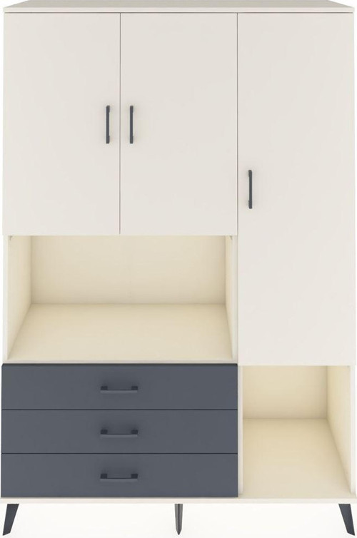 Hyperion Dolap 6 Raflı 3 Çekmeceli 3 Kapaklı 132x44x195 Aytaşı-Aytaşı/Antrasit