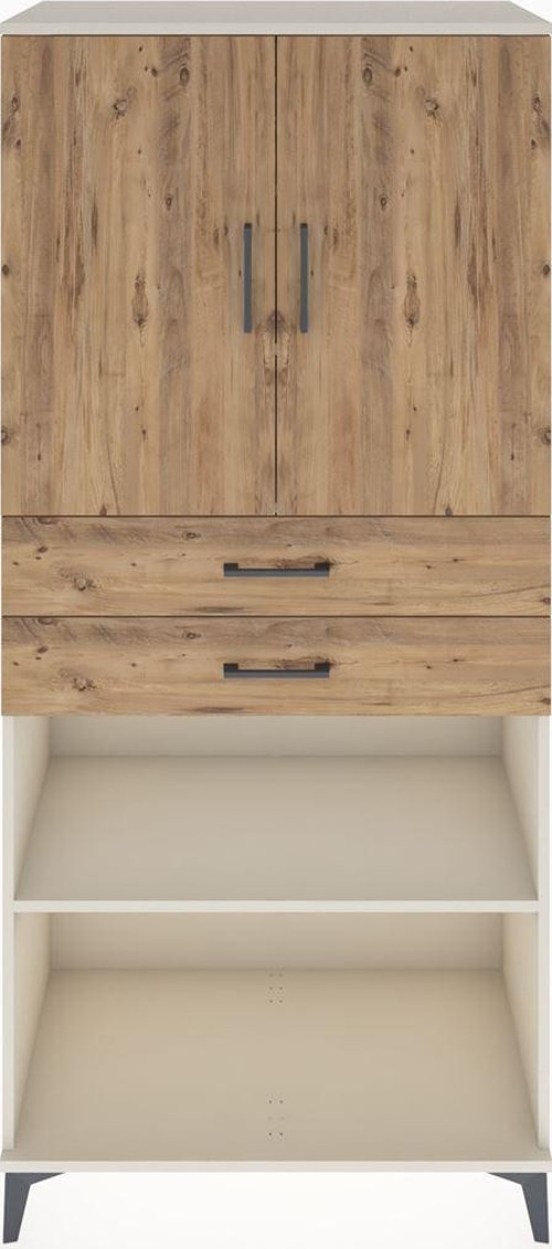 Hyperion Dolap 4 Raflı 2 Çekmeceli 2 Kapaklı 88x44x195 Aytaşı-Çam