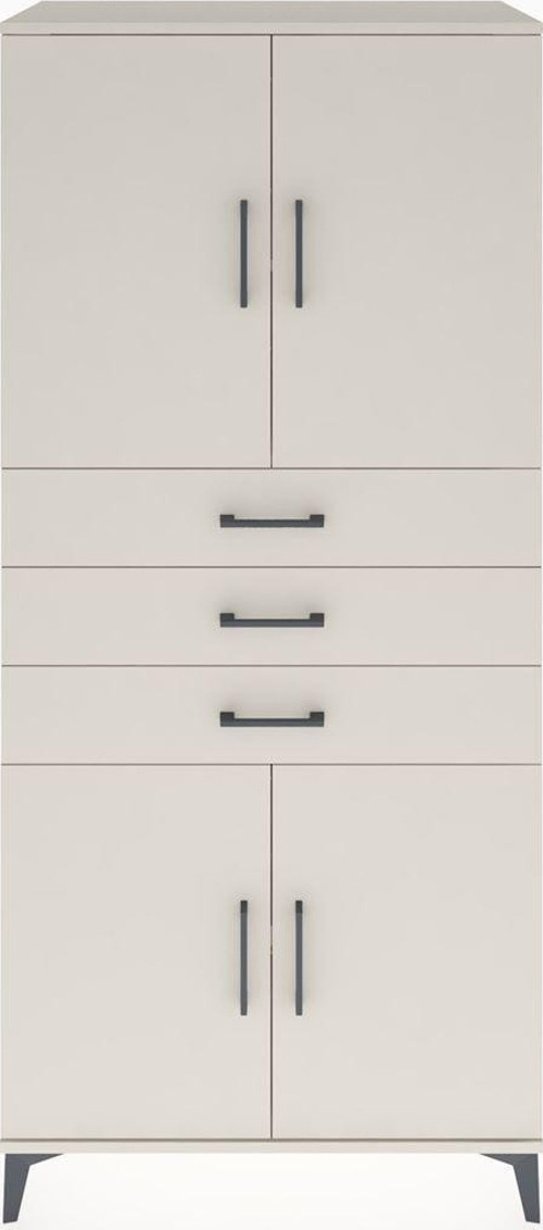 Hyperion Dolap 3 Raflı 3 Çekmeceli 4 Kapaklı 88 x 44 x 195 cm Aytaşı - Aytaşı