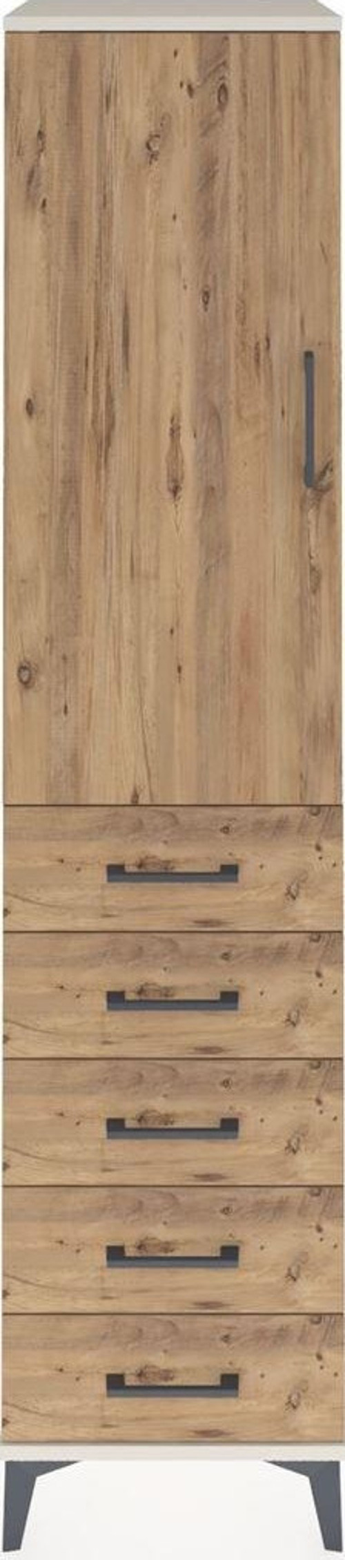 Hyperion Dolap Tek Raflı 5 Çekmeceli Tek Askılı 44x44x195 Aytaşı-Çam