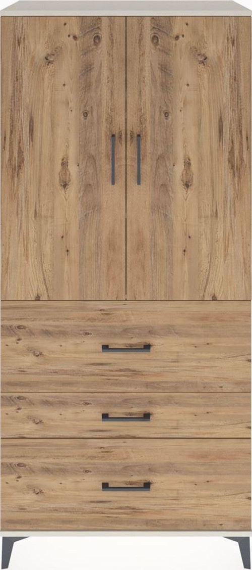 Hyperion Dolap 3 Raflı 3 Çekmeceli 2 Kapaklı 88x44x195 Aytaşı-Çam