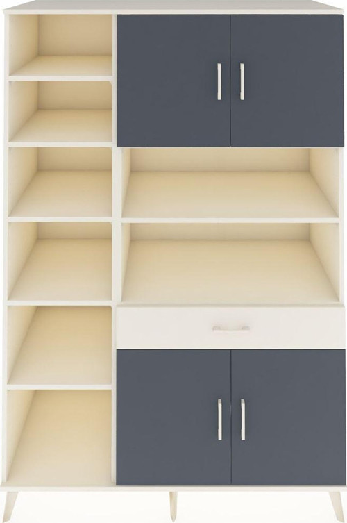 Kronos Dolap 10 Raflı 1 Çekmeceli 4 Kapaklı 132 x 59 x 195 cm Aytaşı - Antrasit - Aytaşı