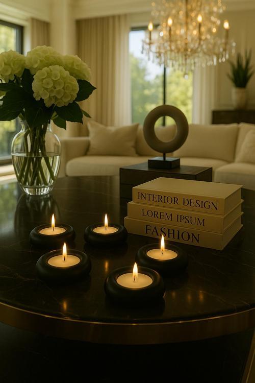 5’li El Yapımı Taş Tealight Mumluk Seti | Modern & Dekoratif & Hediyelik