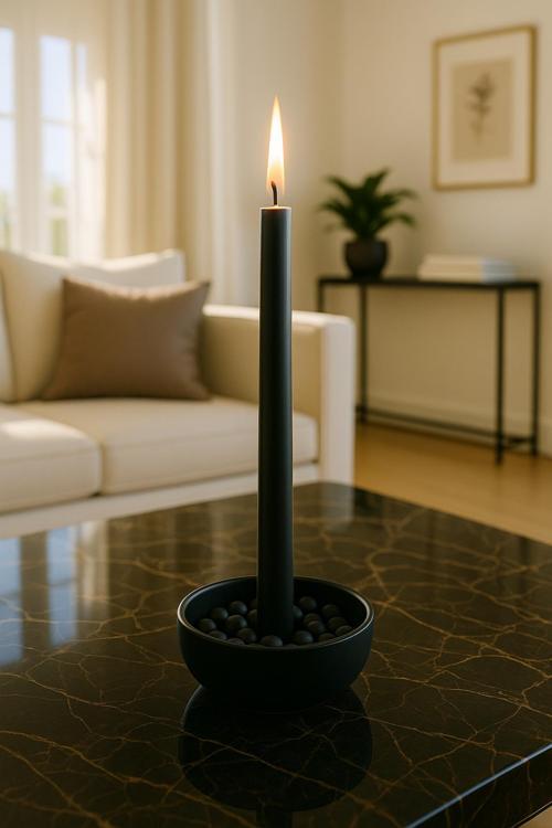 Lüks Tekli Büyük Şamdanlık – Minimalist Geniş Mumluk