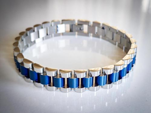 Çelik Roleks Kordon Mavi Erkek Bileklik