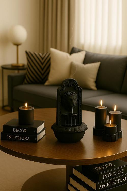 Aslan Figürlü El Yapımı Taş Tütünlük | Şelale Etkili Buhurdanlık