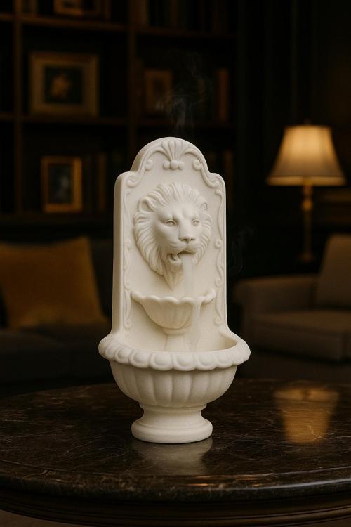 Aslan Figürlü El Yapımı Taş Tütünlük | Şelale Etkili Buhurdanlık