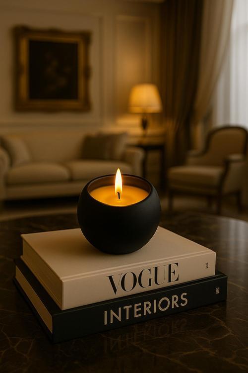 Dekoratif Kavanoz Okyanus Kokulu Mum | Yuvarlak Minimal Tasarım