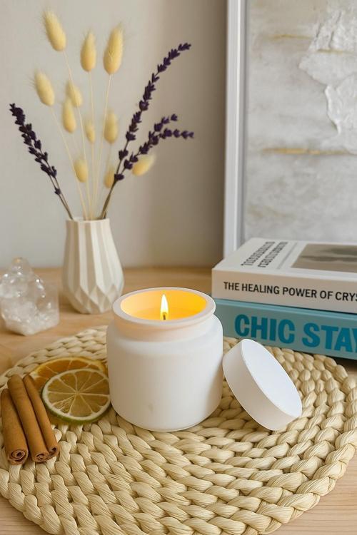 Okyanus Kokulu Taş Kavanoz Mum – Ev Dekorasyonu ve Hediyelik