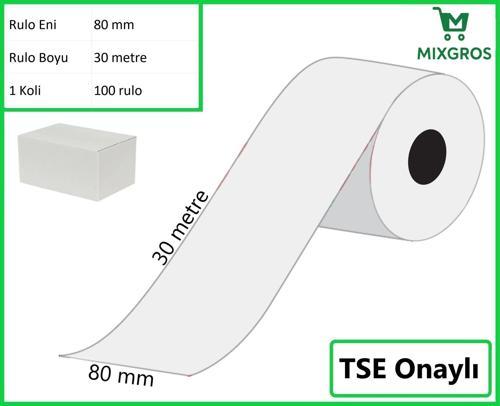 80x30 Metre Termal Yazarkasa ve Adisyon Rulosu 100 Adet