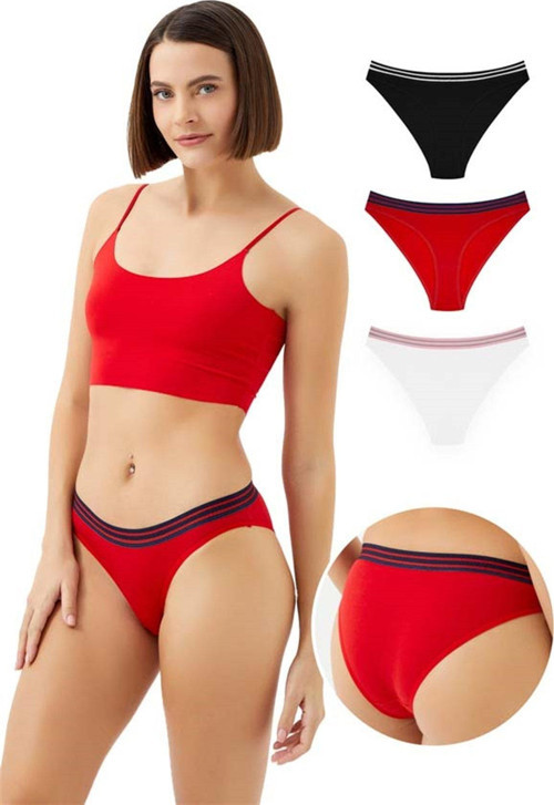 Spor Basic Pamuklu Bikini Külot 3'lü Paket - 3