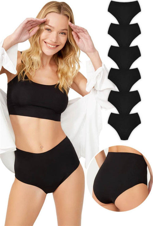Yüksek Bel Basic Lazer Kesim Bikini Külot 6'lı Paket