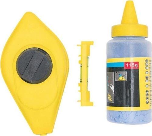 Boyalı Çırpı Ipi 30 m Set Boyalı Ipe Takılan Su Terazili Çizim Ipi Inşaat Ölçüm