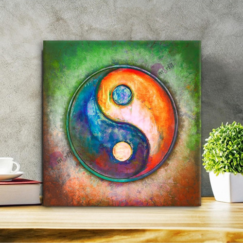 Yin Yang Tablo Renkli Kanvas Tablo