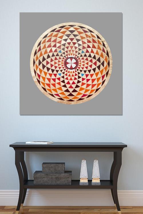 Yaşam Çiçeği Kutsal Geometri Sri Yantra Kanvas Tablo (8 Farklı Ölçü)