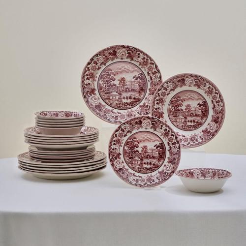 Old Town 24 Parça 6 Kişilik Yemek Takımı Bordo