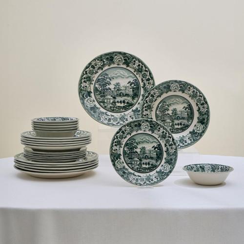 Old Town 24 Parça 6 Kişilik Yemek Takımı Yeşil