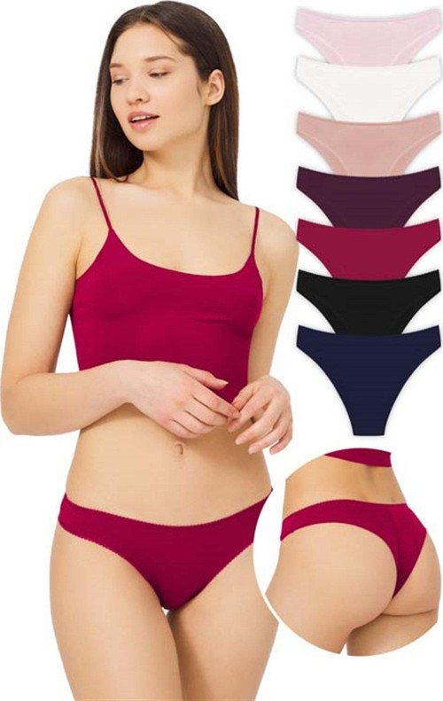 Pamuklu Basic Kadın Brezilya Külot 7'li Paket
