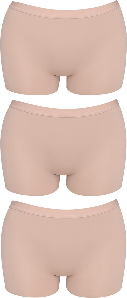 Basic Lazer Kesim Dikişsiz Kadın Boxer Külot Kahverengi 3'lü Paket