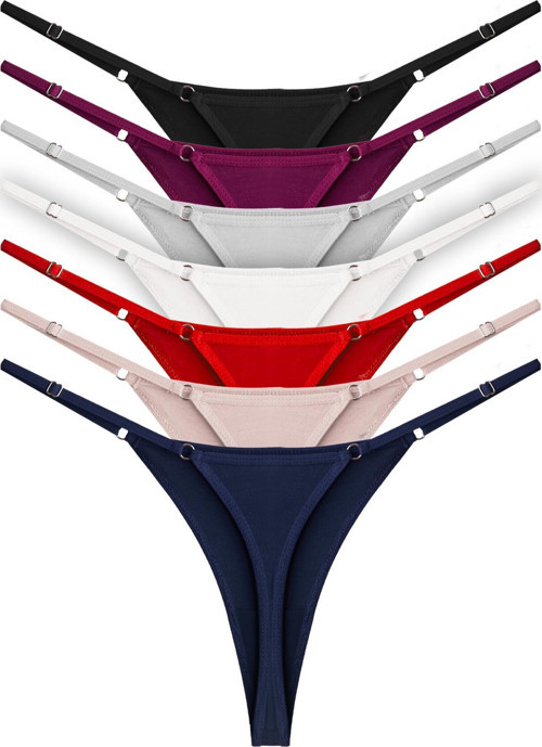 Basic Pamuklu Beli Ayarlanır Kadın Tanga Külot 7'li Paket