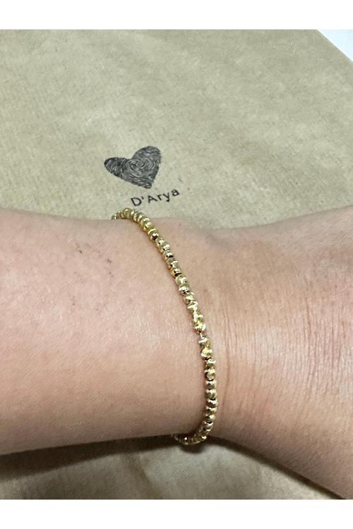 Dd494 Asimetrik Gold Top Bileklik El Yapımı