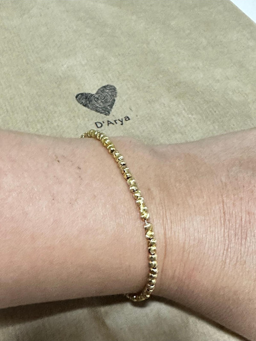 Dd494 Asimetrik Gold Top Bileklik El Yapımı